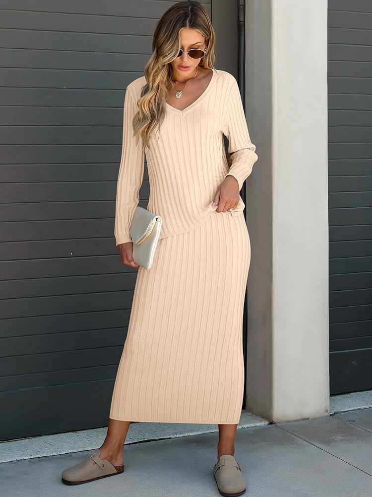 Amazon.com: ANRABESS Women's 2 Piece Outfits Sweater Skirt